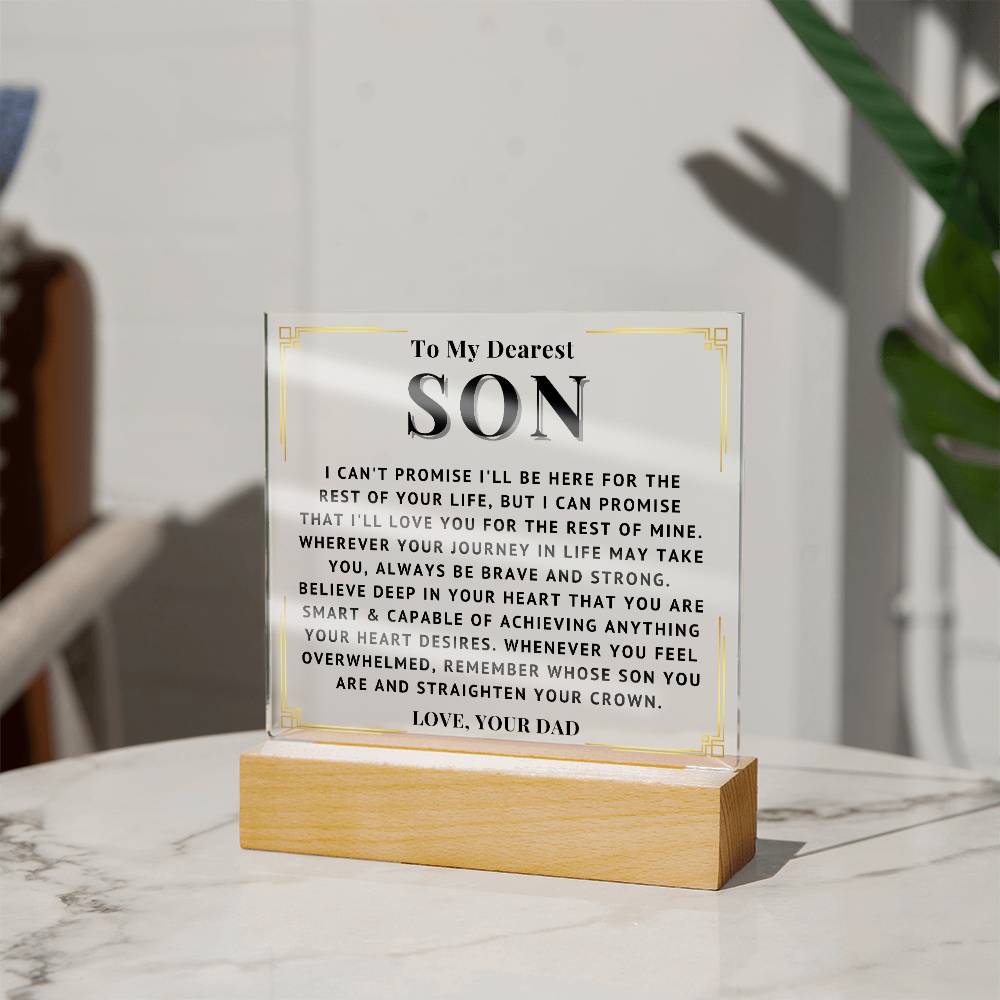 To My Son - Love You - Acrylic Square Plaque