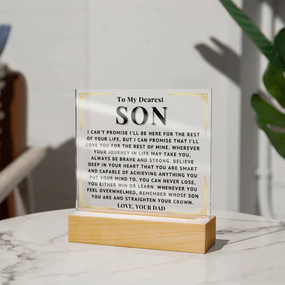 To My Son - Love You - Acrylic Square Plaque