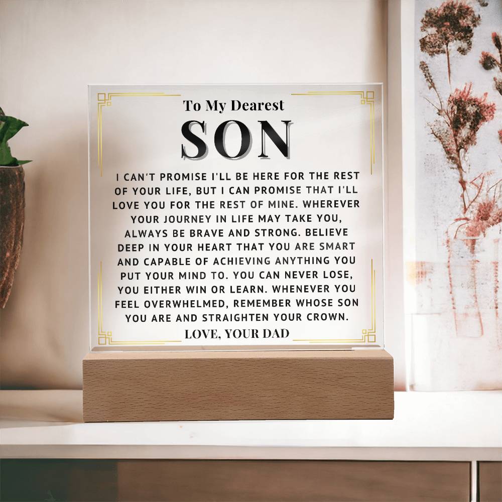 To My Son - Love You - Acrylic Square Plaque