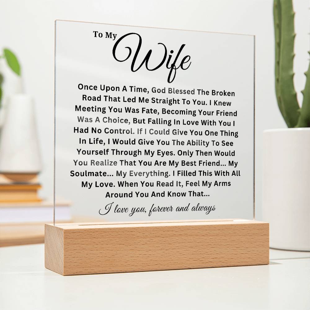 To My Wife - Soulmate - Acrylic Square Plaque