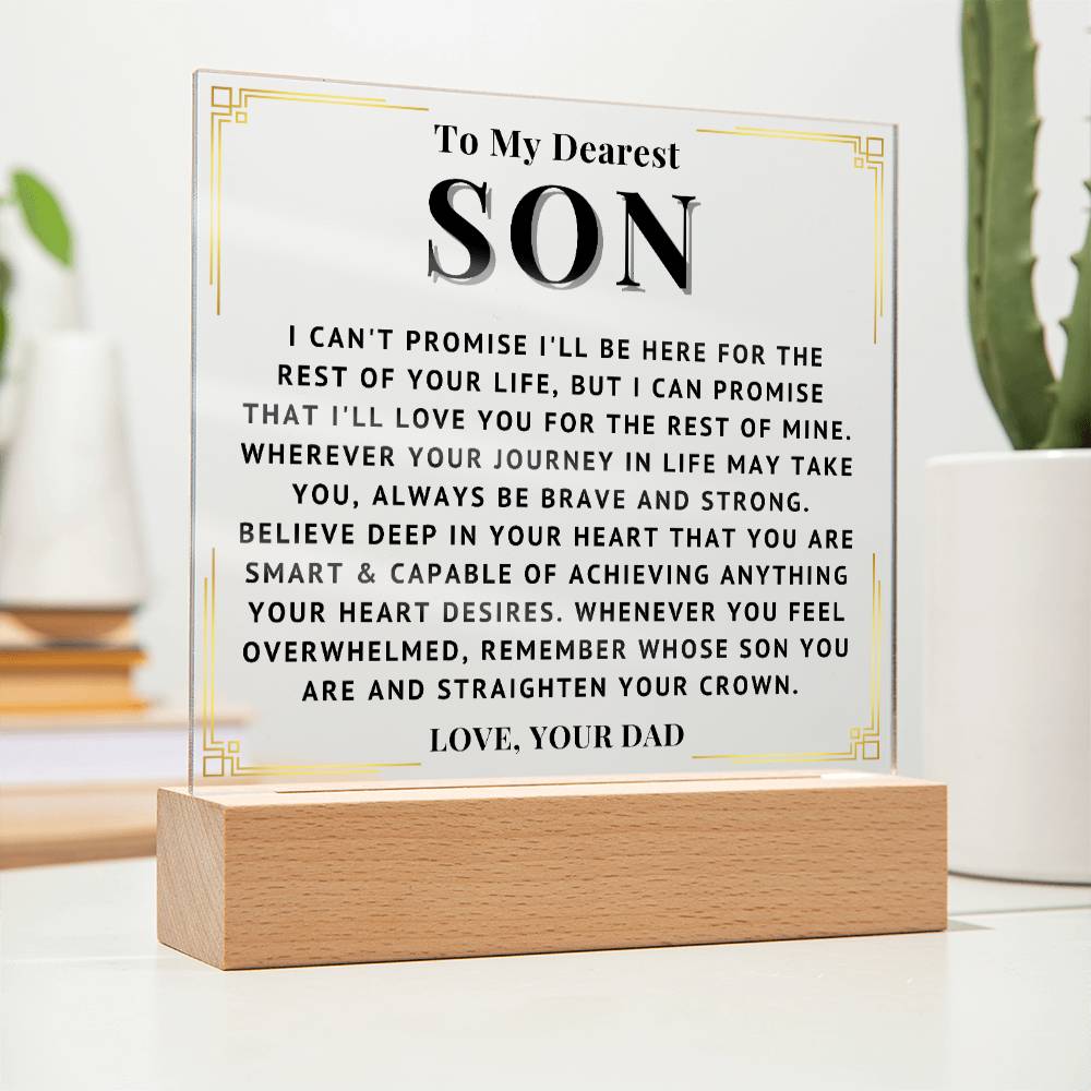 To My Son - Love You - Acrylic Square Plaque