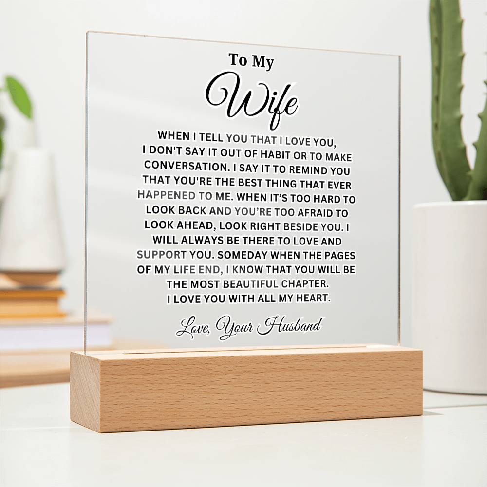 Wife - I Love You - Acrylic Square Plaque