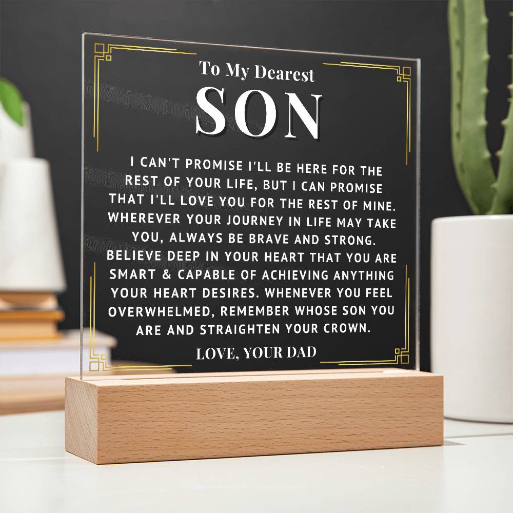 To My Son - Love You - Acrylic Square Plaque