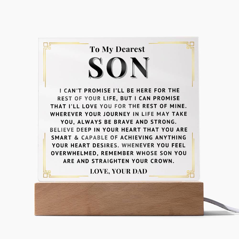 To My Son - Love You - Acrylic Square Plaque