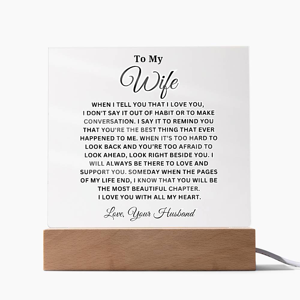 Wife - I Love You - Acrylic Square Plaque