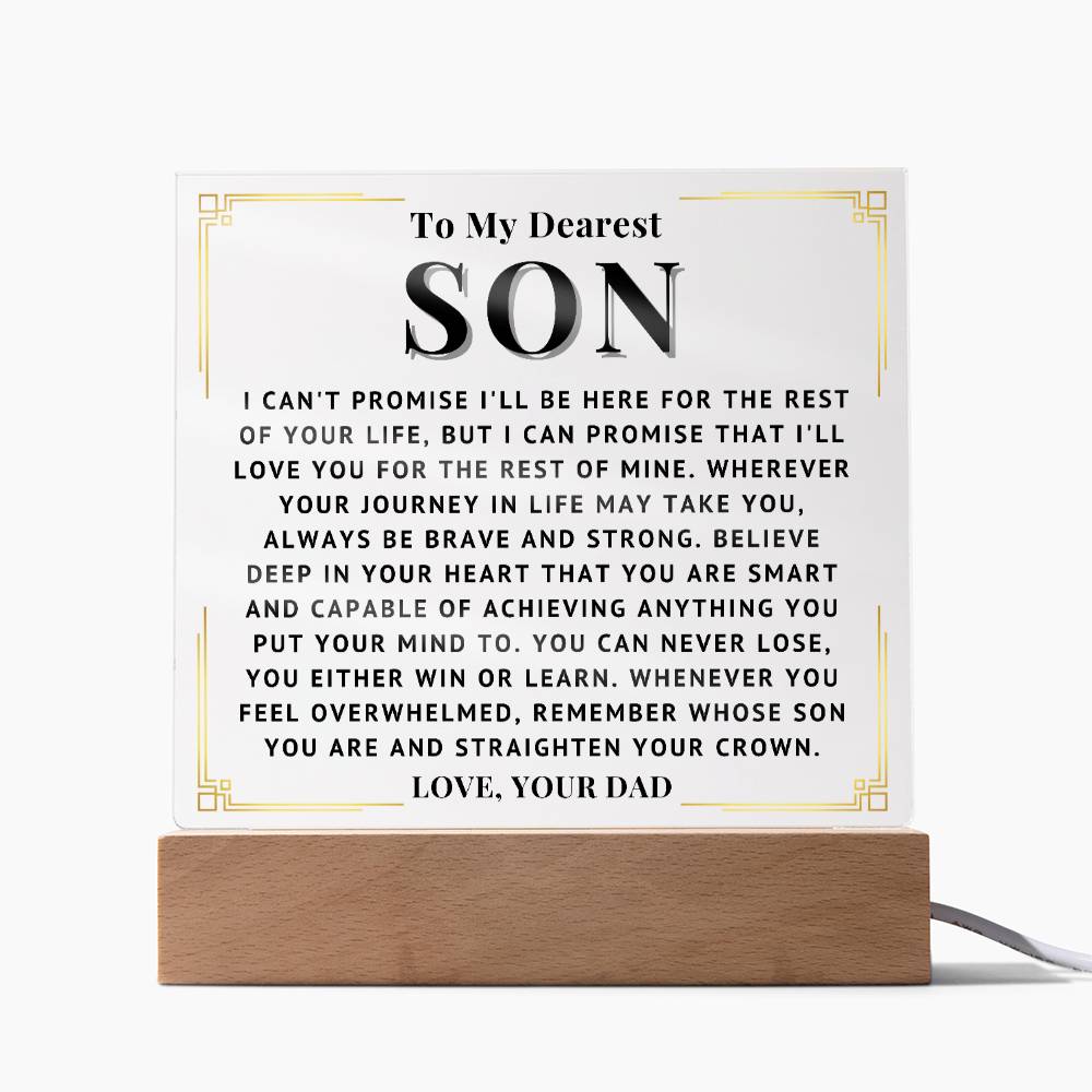 To My Son - Love You - Acrylic Square Plaque