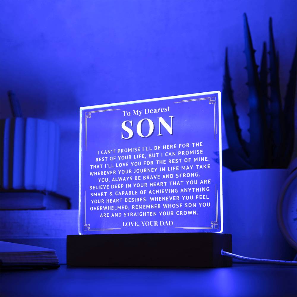 To My Son - Love You - Acrylic Square Plaque