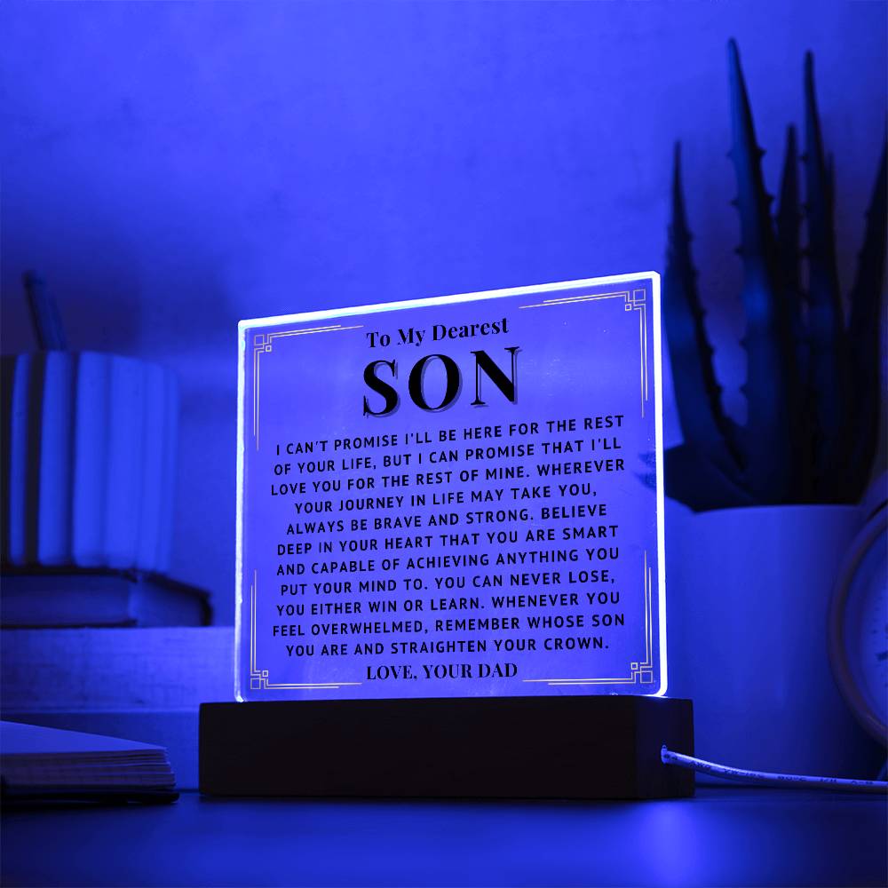 To My Son - Love You - Acrylic Square Plaque