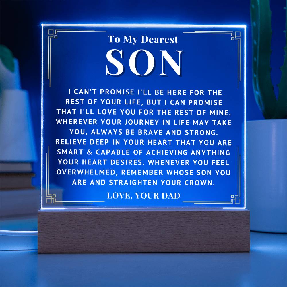 To My Son - Love You - Acrylic Square Plaque