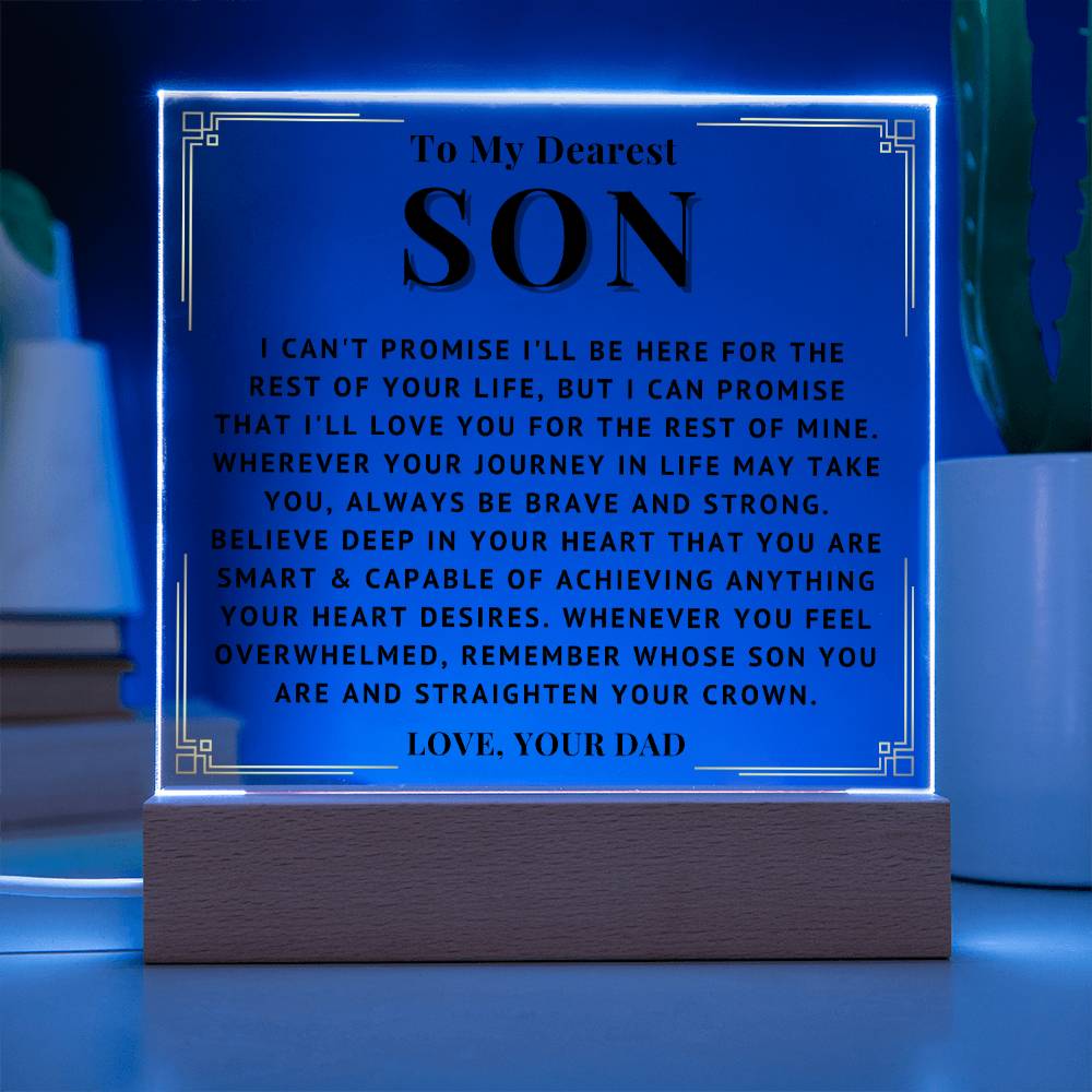 To My Son - Love You - Acrylic Square Plaque