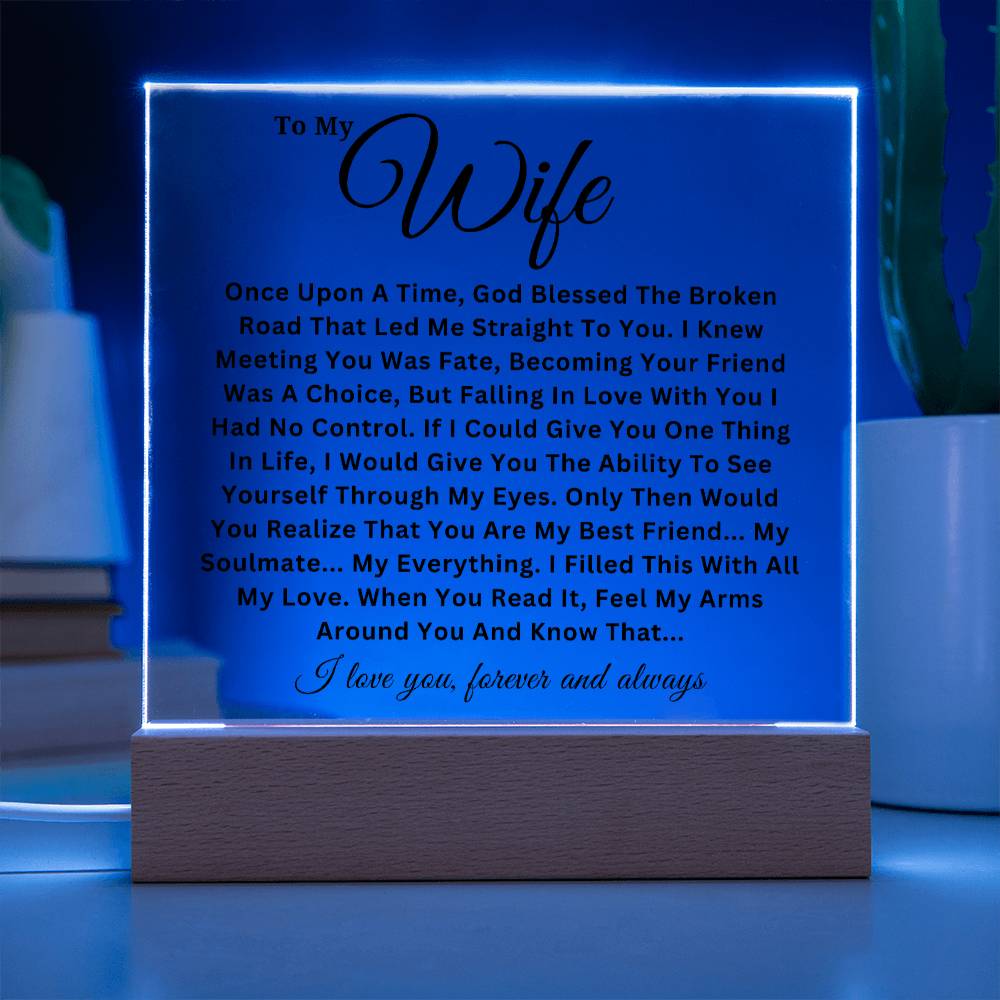 To My Wife - Soulmate - Acrylic Square Plaque