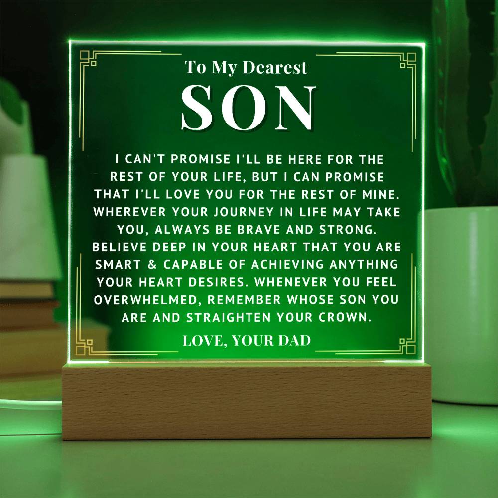 To My Son - Love You - Acrylic Square Plaque