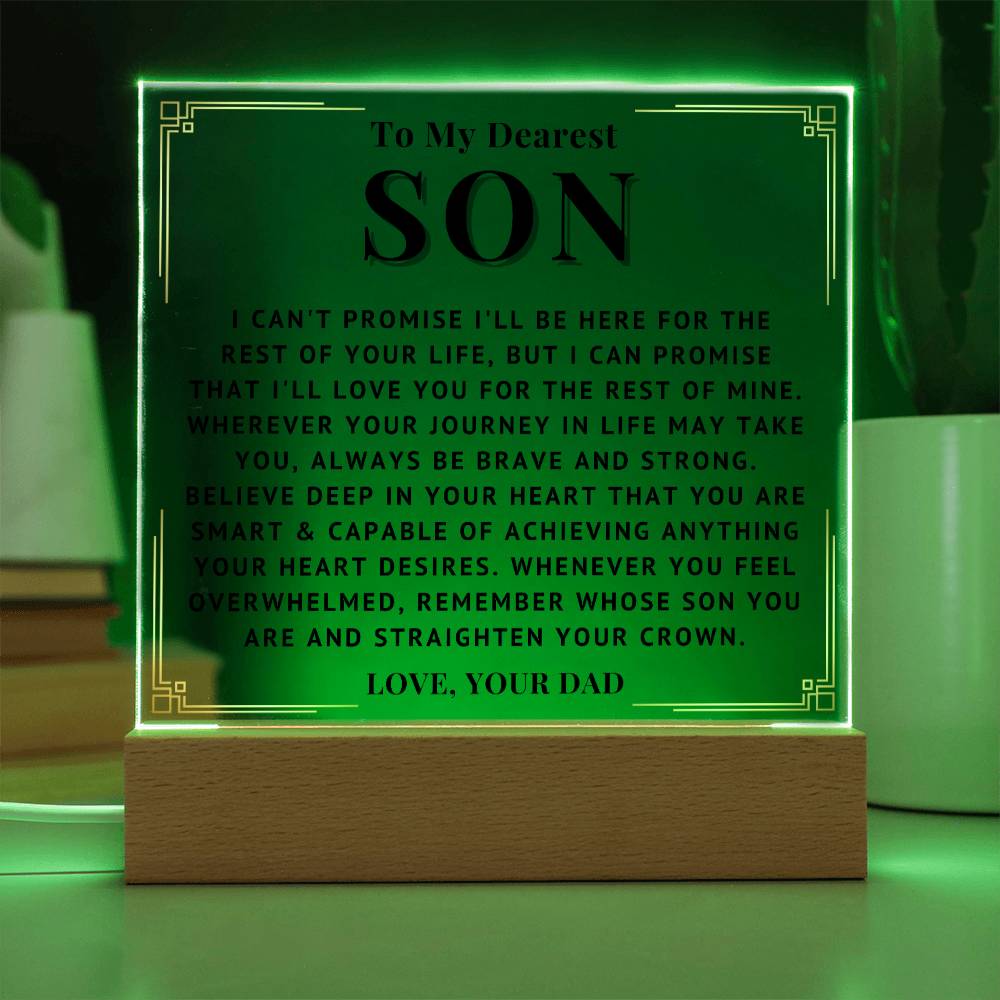 To My Son - Love You - Acrylic Square Plaque