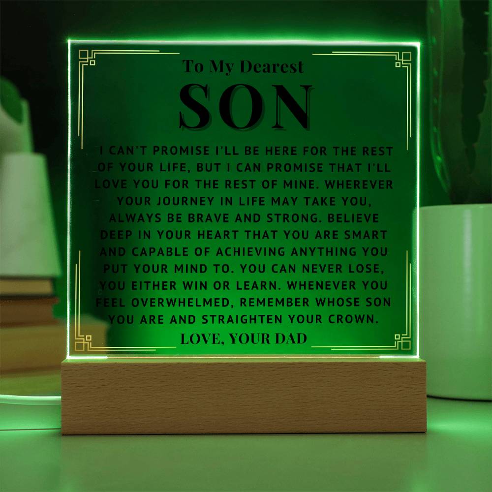 To My Son - Love You - Acrylic Square Plaque