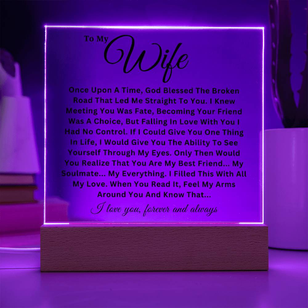 To My Wife - Soulmate - Acrylic Square Plaque