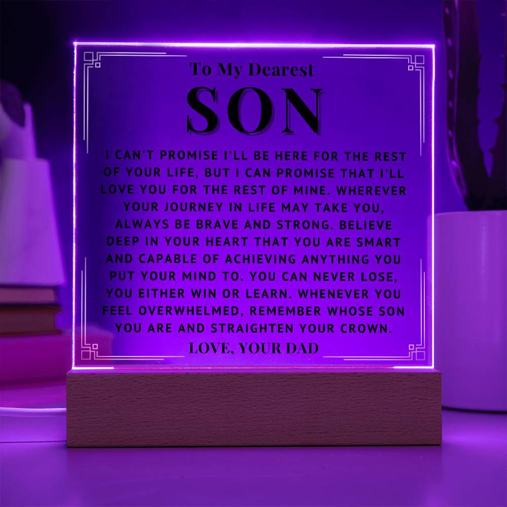 To My Son - Love You - Acrylic Square Plaque