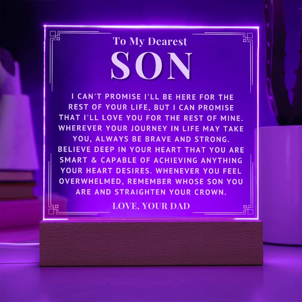 To My Son - Love You - Acrylic Square Plaque