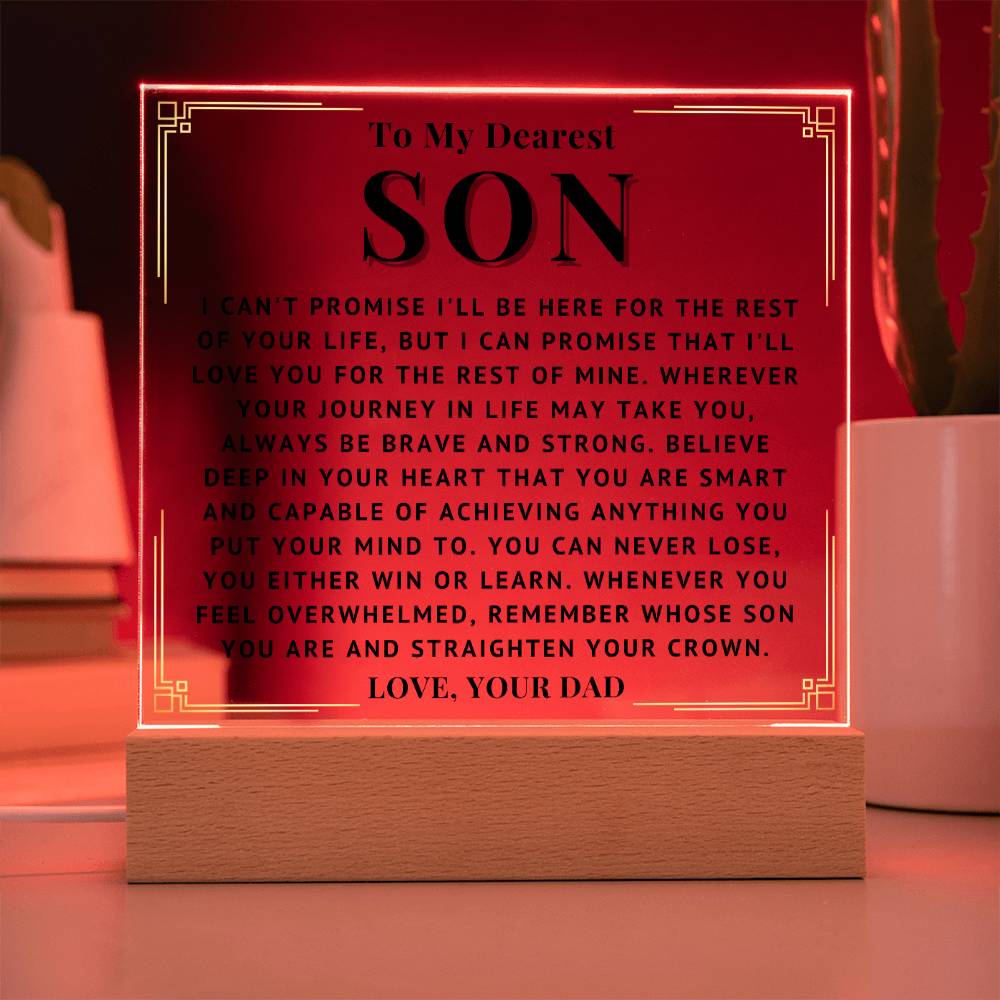 To My Son - Love You - Acrylic Square Plaque