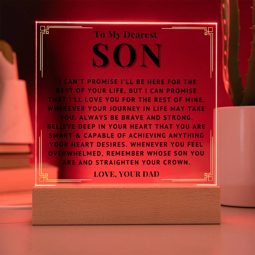 To My Son - Love You - Acrylic Square Plaque