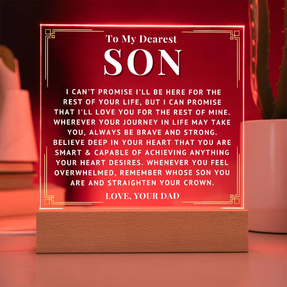 To My Son - Love You - Acrylic Square Plaque