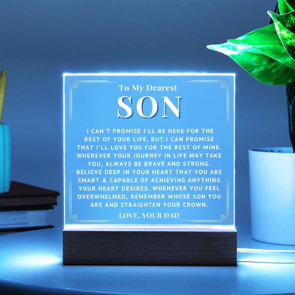 To My Son - Love You - Acrylic Square Plaque