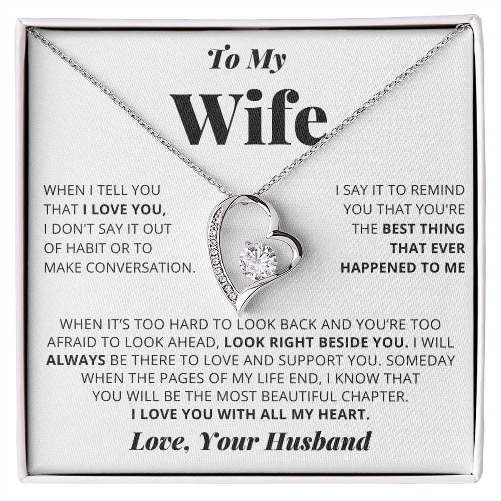 To My Wife - I Love You - Forever Love Necklace