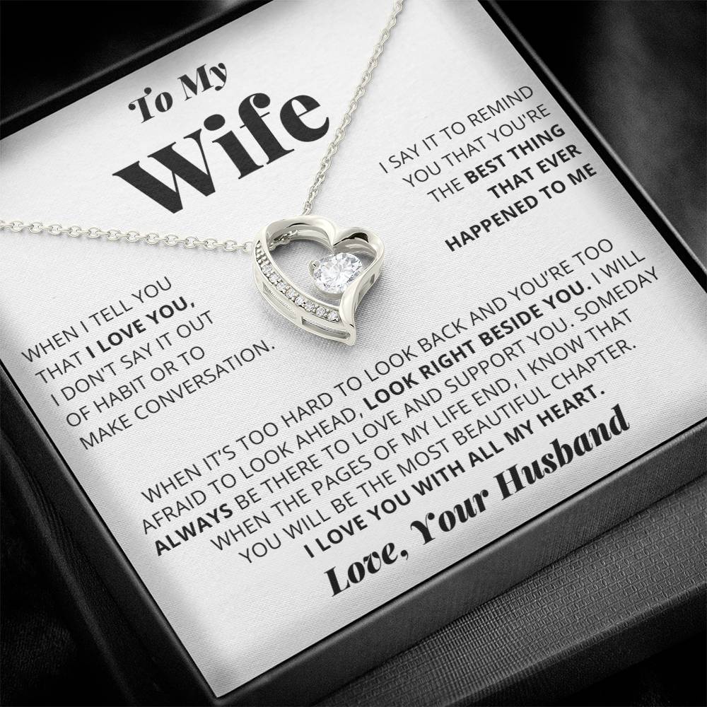 To My Wife - I Love You - Forever Love Necklace