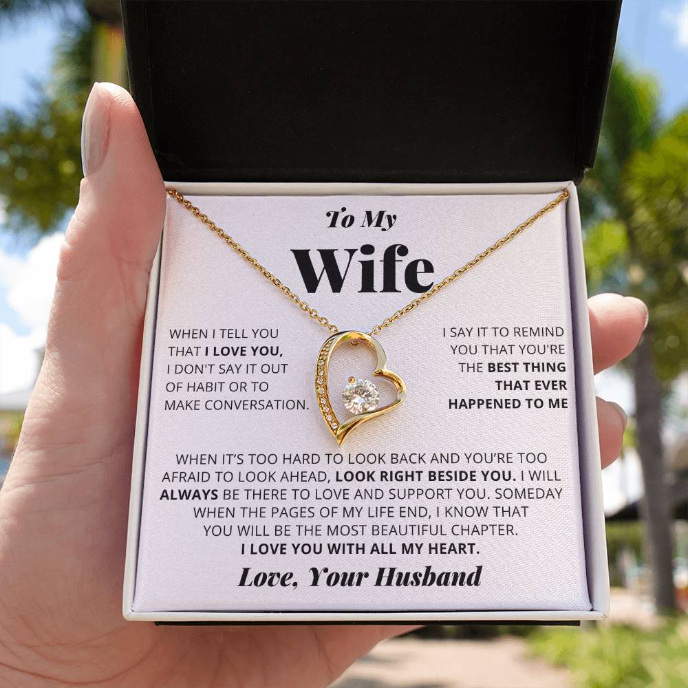 To My Wife - I Love You - Forever Love Necklace